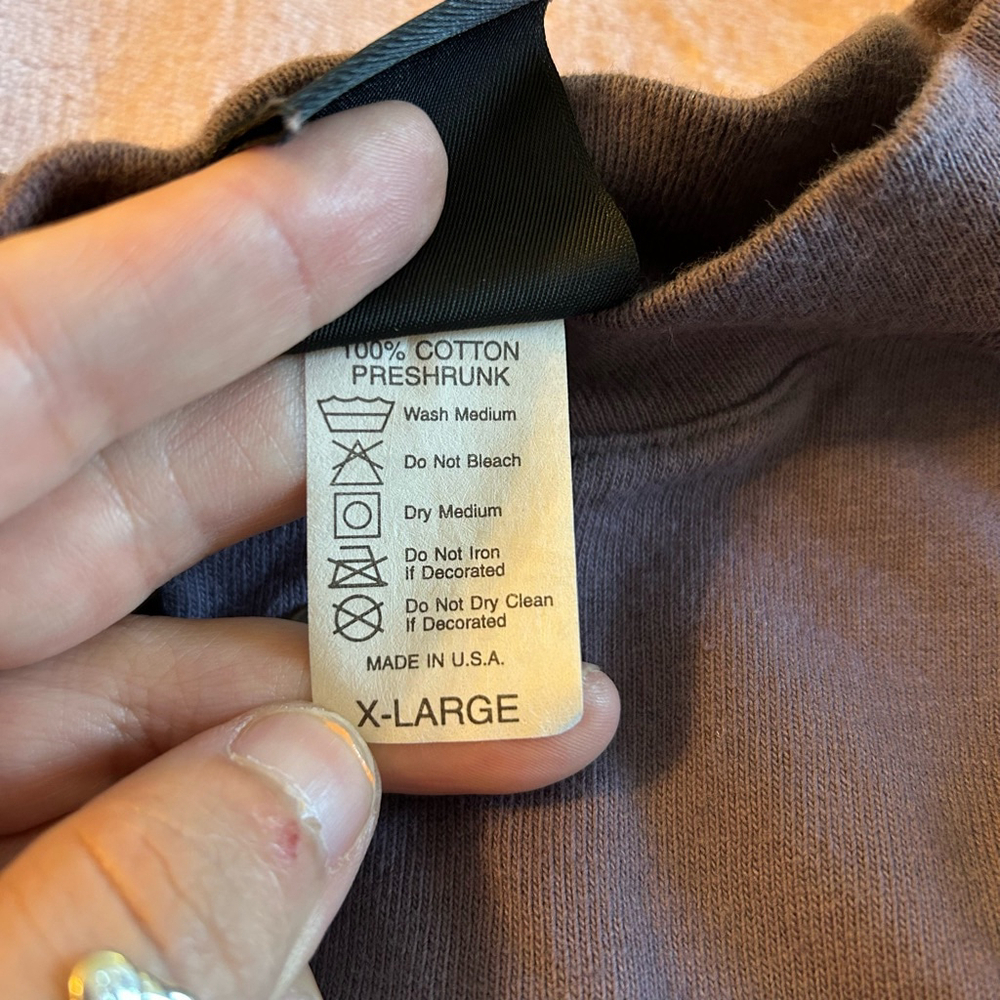 Vintage 90s cotton long sleeve t-shirt dusty purple HOODOO SKI embroidered XL - Picture 7 of 9